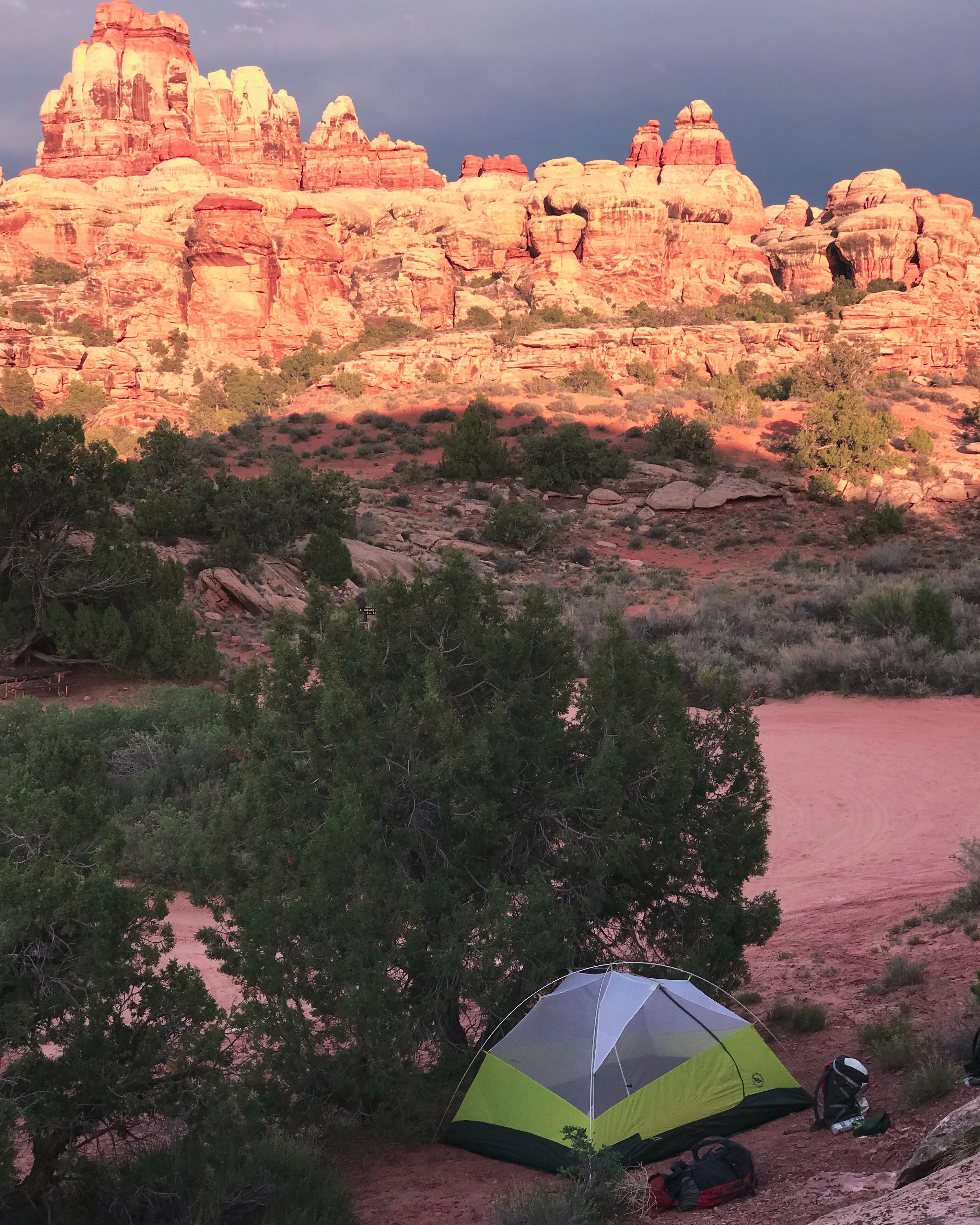 camping in the backcountry of Canyonlands national park needles district